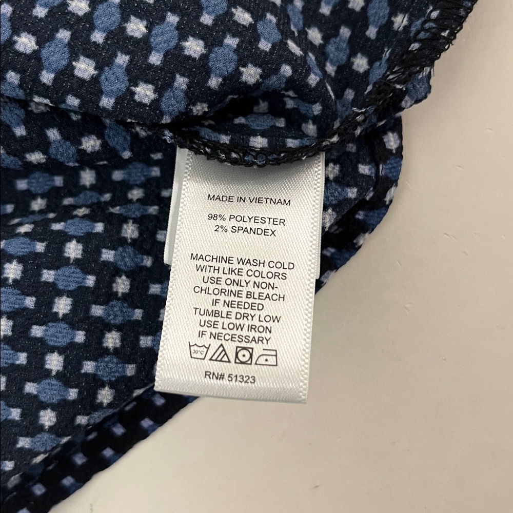 CeCe Nordstrom Blue Polka Dot Bell 3/4 Sleeves Large Blouse Casual Lightweight - Picture 5 of 5